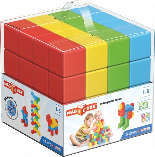 Geomag Magicube kleurrijke magnetische blokken 64 stuks