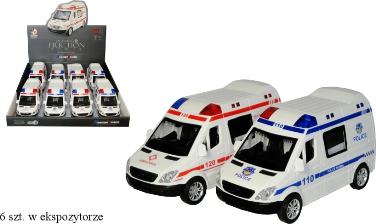 Ambulance met licht en geluid - 1 stuk