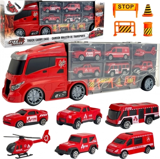 WOOPIE Brandweertransporteur 3-in-1 Rood 11 st.