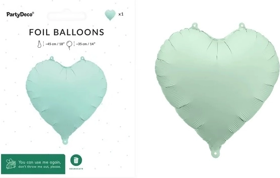 Folieballon hart 45 cm mat groen