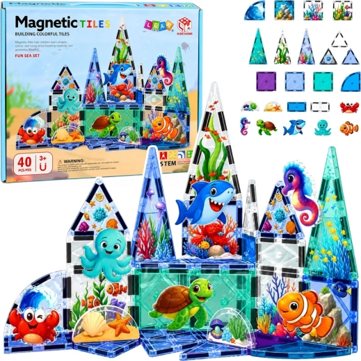 Magnetische bouwblokken zeedieren Ocean 40 stuks