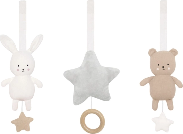 Jabadabado textiele speeltjes voor babygym teddy & bunny