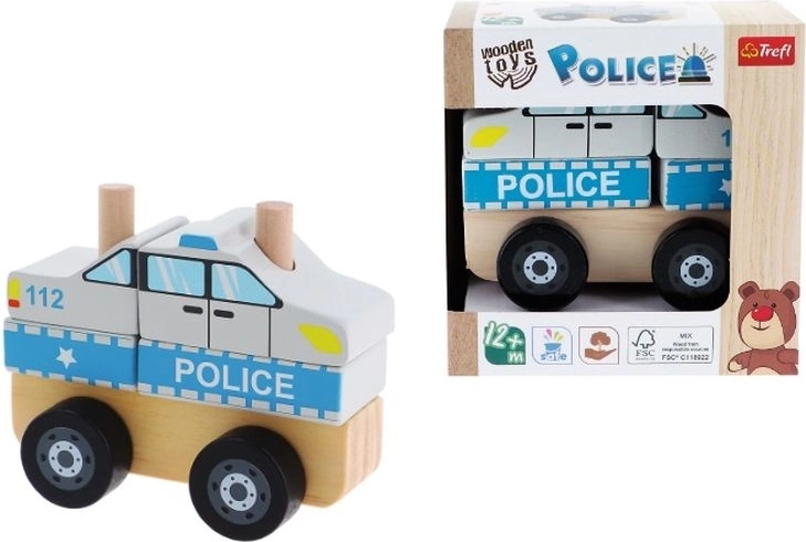 Trefl houten speelgoed politieauto
