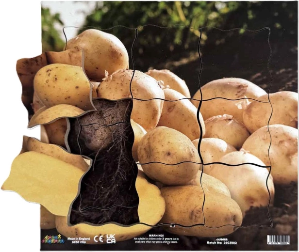 Just Jigsaws Aardappel en zijn vegetatieve groeifasen – houten gelaagde puzzel met 19 stukjes