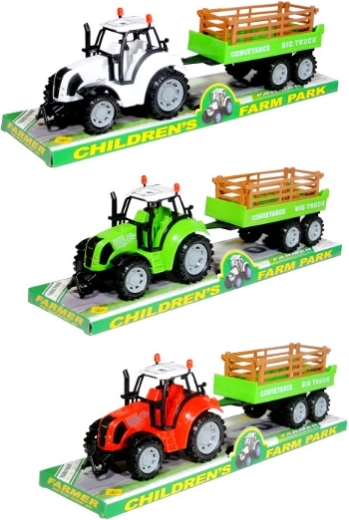 Plastic tractor met aanhanger - 1 stuk