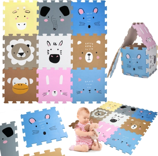 Educatieve schuimmat met dieren Humbi 120 × 120 cm