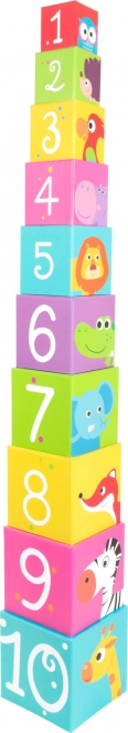 Small foot kleurrijke stapel- en inlegblokken met dieren 1–10