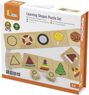 Houten educatieve puzzel VIGA – bijbehorende vormen