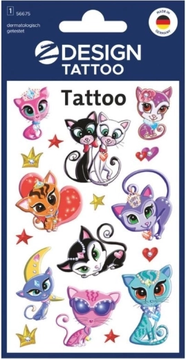 Kinder tijdelijke tatoeage met kattenmotief
