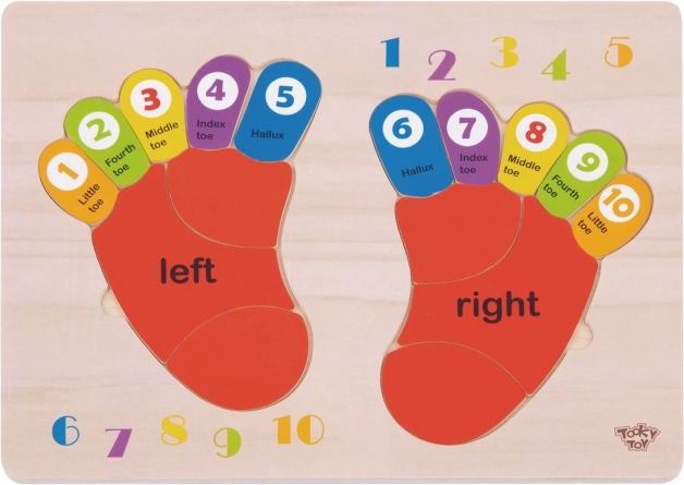 Houten educatieve puzzel TOOKY TOY - Leren cijfers en kleuren