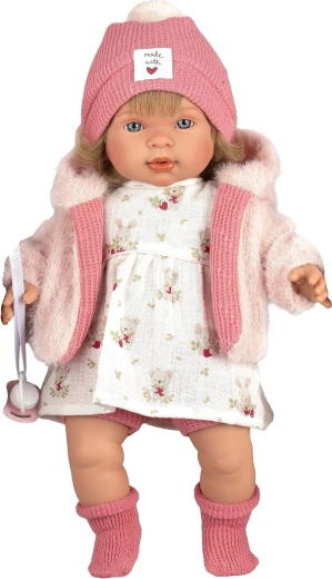 Llorens Carla realistische sprekende en huilende pop met zacht lichaam 42 cm