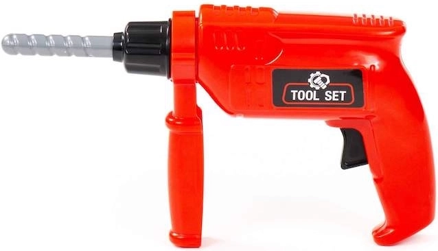 Realistische speelgoedboormachine met draaiende boor