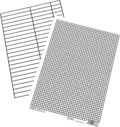Schriftinlegvel A4 – lijntjes en ruitjes - 1 stuk