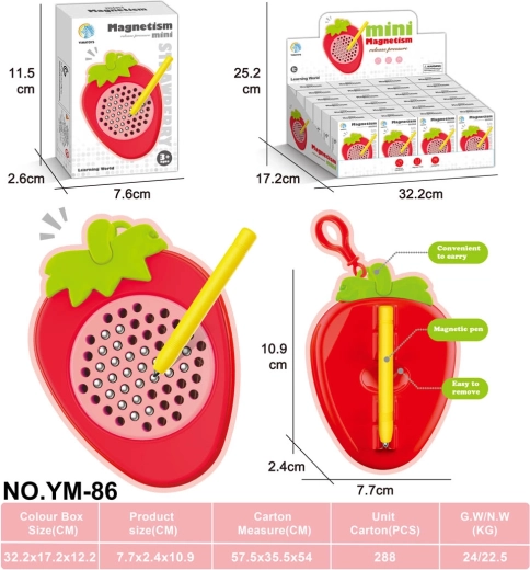 Magnetische tekentablet in de vorm van een aardbei