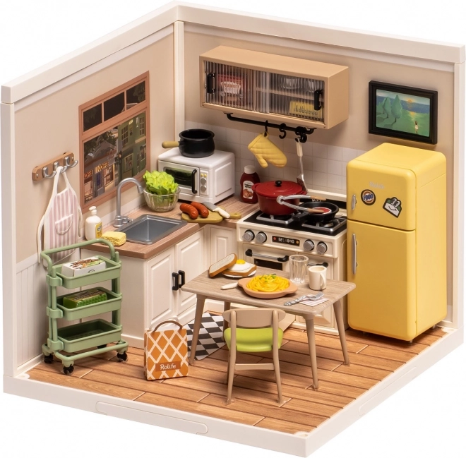 Robotime miniatuur poppenhuis Keukentje Happy Meals