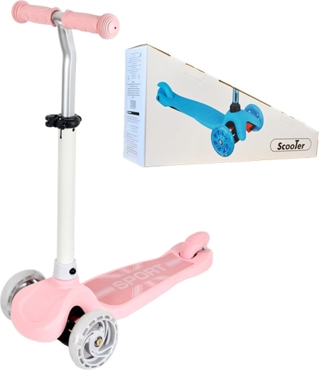 Kinder driewielerstep met verlicht wiel – roze