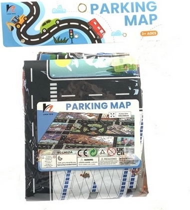 Speelkleed stad met wegen en verkeersborden 130 × 100 cm