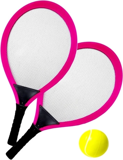 Maxi badminton – grote rackets met bal en shuttle