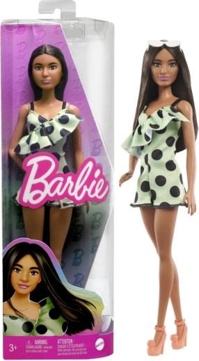 Barbie Fashionistas pop in mintgroene jumpsuit met stippen