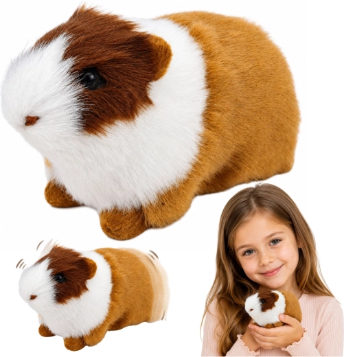Realistisch pluchen cavia bruin-wit 12 cm