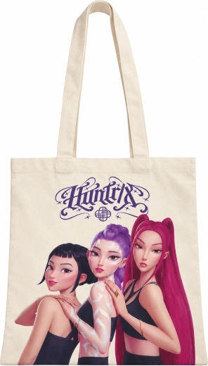 K-Pop Demon Hunters HUNTR/X stoffen boodschappentas crèmekleurig