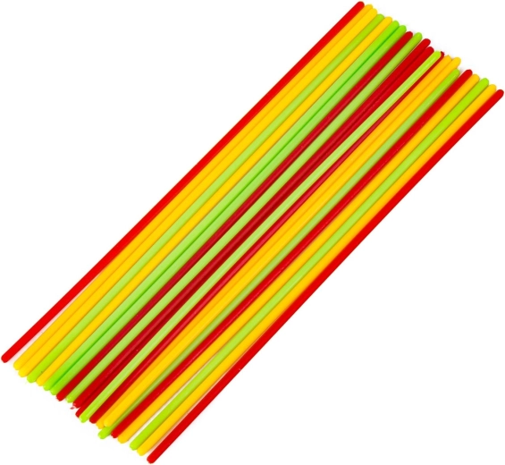 Gekleurde stokjes in drie kleuren