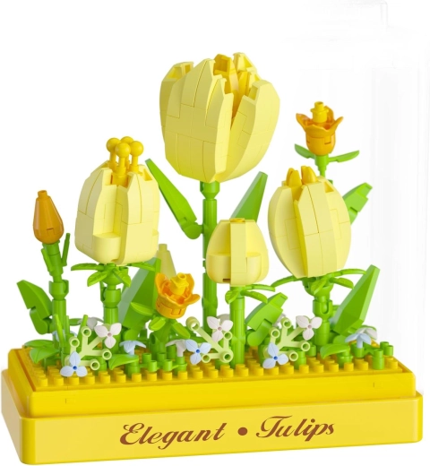 Tulpen van bouwstenen als decoratie