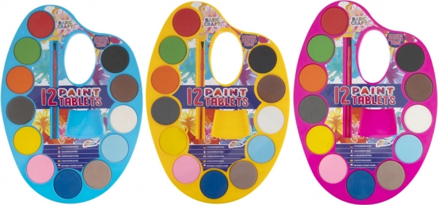 Grafix palet met waterverf 12 stuks geel