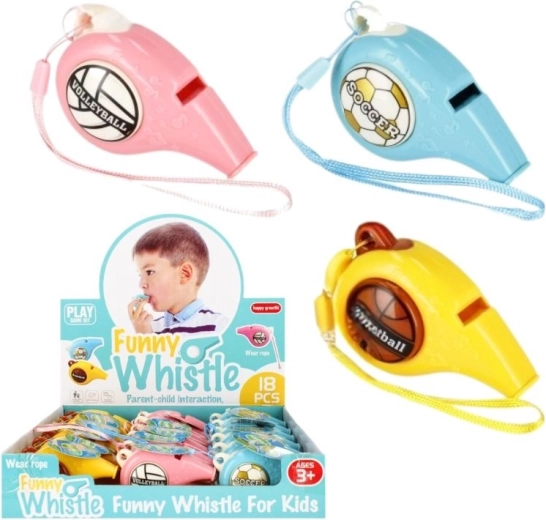 Kinderfluitje met sportbalmotief – 3 kleuren