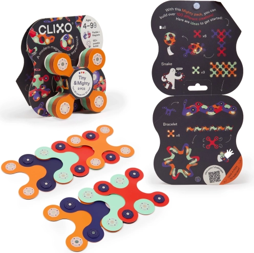 CLIXO Tiny & Mighty Space – magnetische bouwset 9 stuks, lichtgevend in het donker