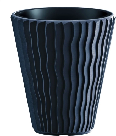 Bloempot Sandy met binneninzet 39 cm antraciet