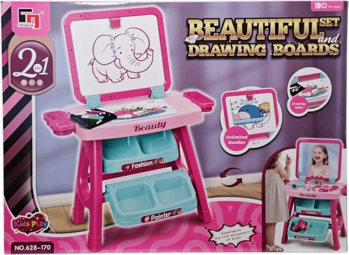 Kinderkaptafel 2-in-1 met tekentafel