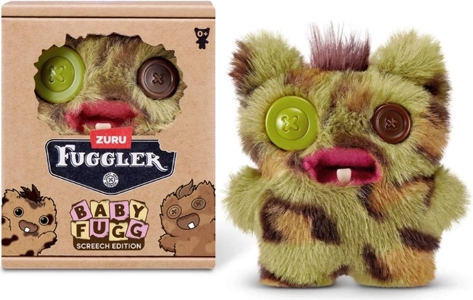 Pluchen monstertje ZURU Fuggler Baby Fugg Screech groen-bruin