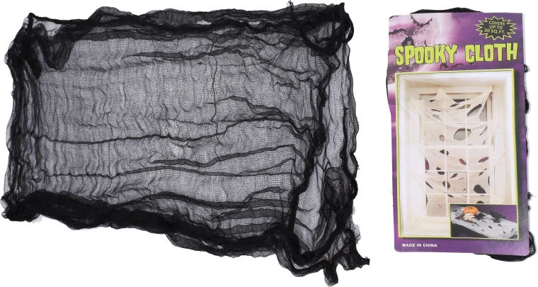 Halloween decoratie gordijn of tafelkleed 72 × 190 cm zwart
