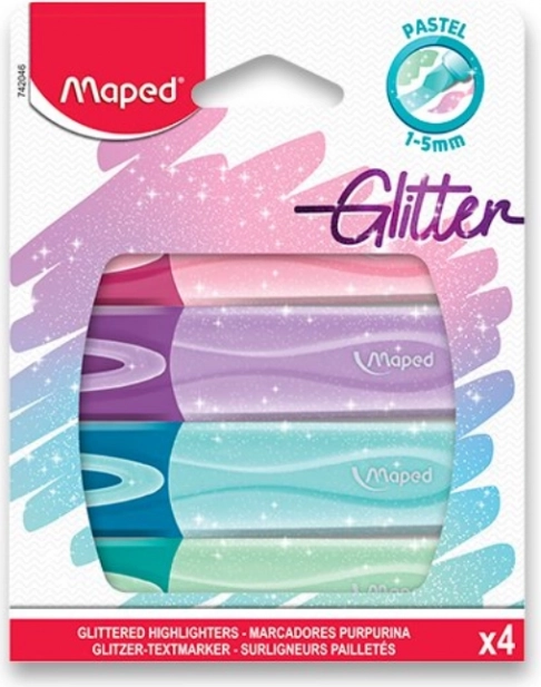 Maped Classic Glitter markeerstiften, set van 4 stuks