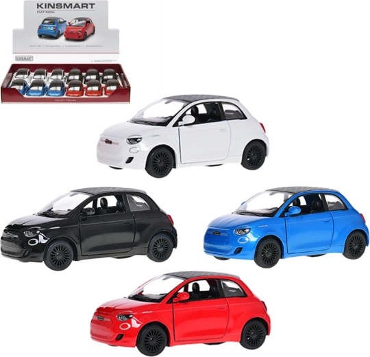 Kinsmart metalen automodel Fiat 500e 1:28 met terugtrekmechanisme - 1 stuk