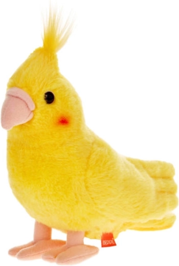 Pluchen parkiet nimf geel 20 cm