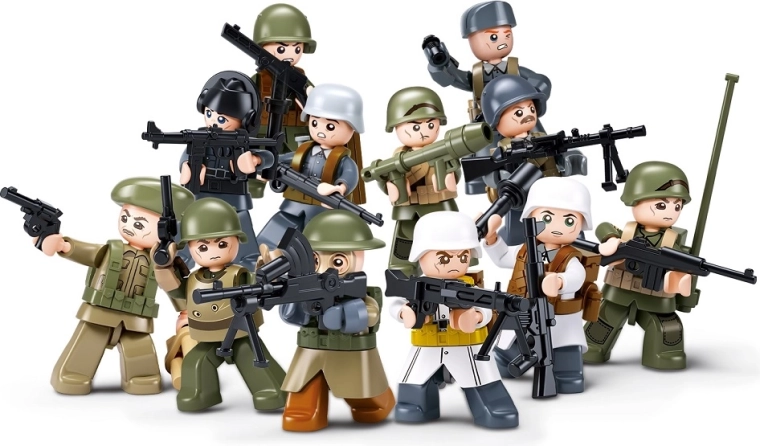 Sluban Army-figuurtje van een soldaat uit de Tweede Wereldoorlog - 1 stuk