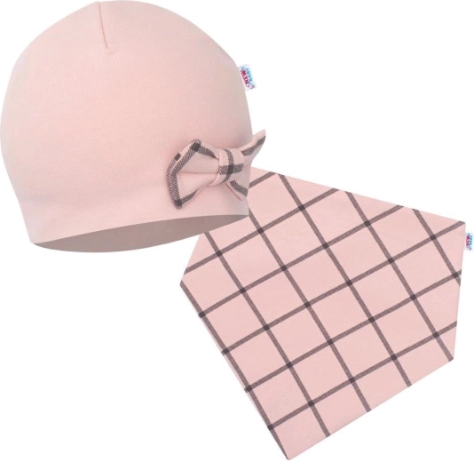 Baby-mutsje en nekwarmer NEW BABY Missy roze