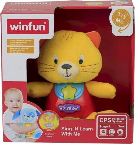 Interactieve pluchen kater met melodieën en lichtjes