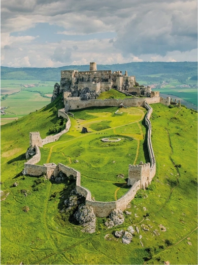 Indrukwekkend motief van het kasteel Spišský hrad