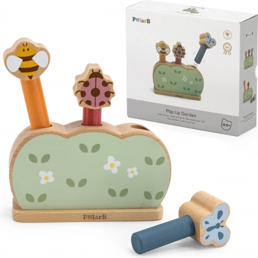 Houten springende diertjes PolarB – pop-up tuintje