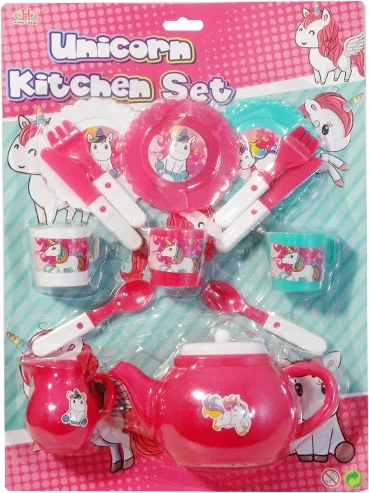 Kinder set plastic servies met een eenhoorn - 1 stuk