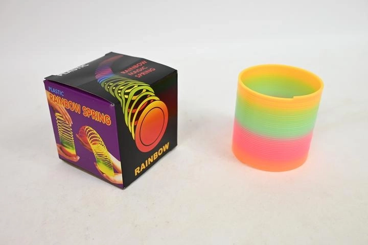 Regenboog slinky-veer in doosje