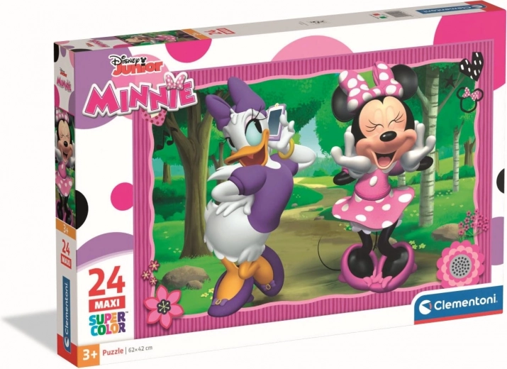 puzzel minnie en daisy op wandel maxi 24 stukjes