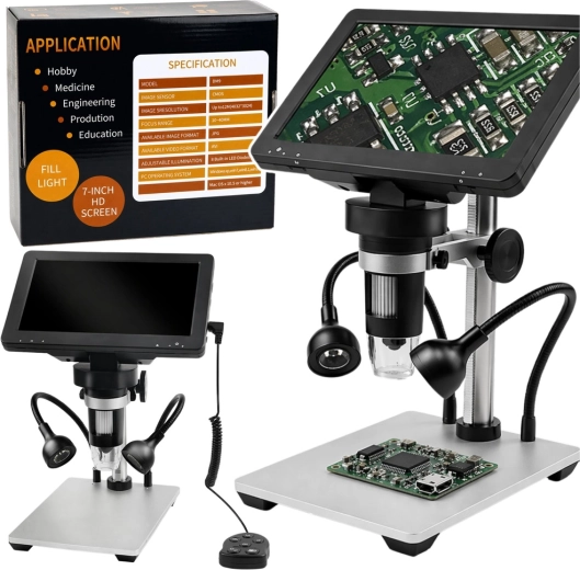 Digitale educatieve microscoop met 7" LCD-scherm en 1200× vergroting