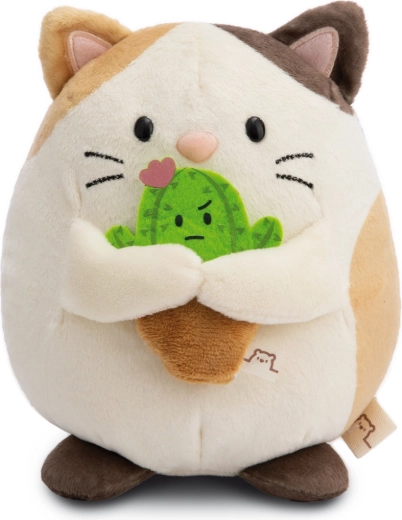 NICI MyMochi pluche kat Angy met cactus, 16 cm, cadeauverpakking