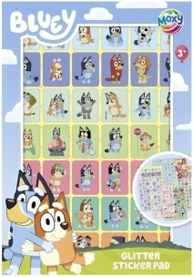 Glitterstickers Bluey – boekje met 8 vellen