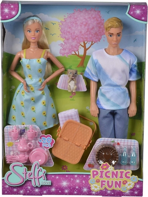 Poppen Steffi en Kevin op de picknick