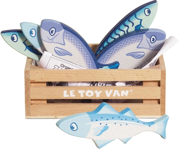 Houten vissen in een krat Le Toy Van